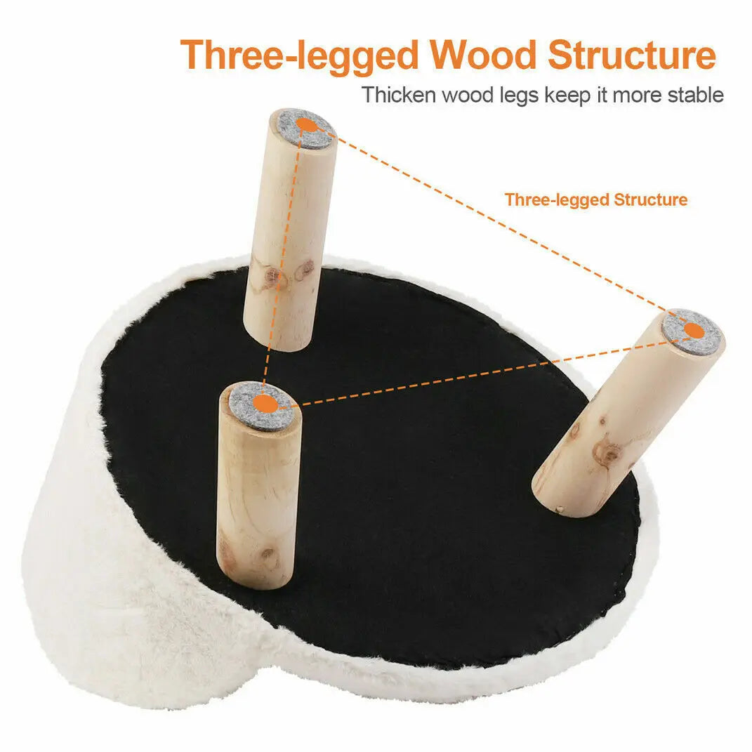 Plush Cat Sofa Bed With Washable Cushion And Wooden Legs