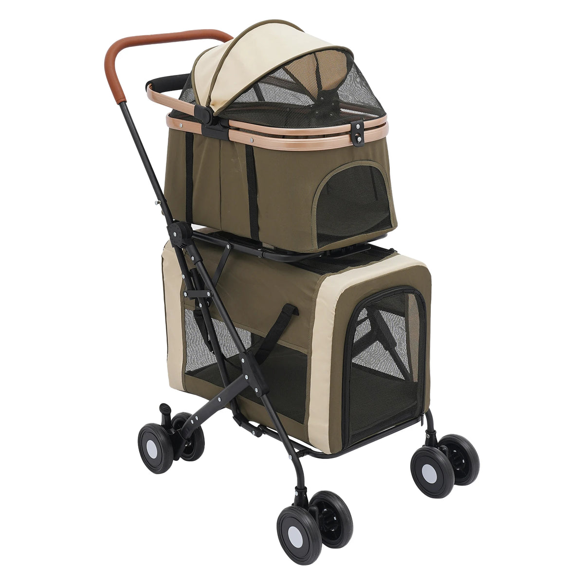 Bymaocar Foldable Pet Stroller With Safety Locks And Sunshade