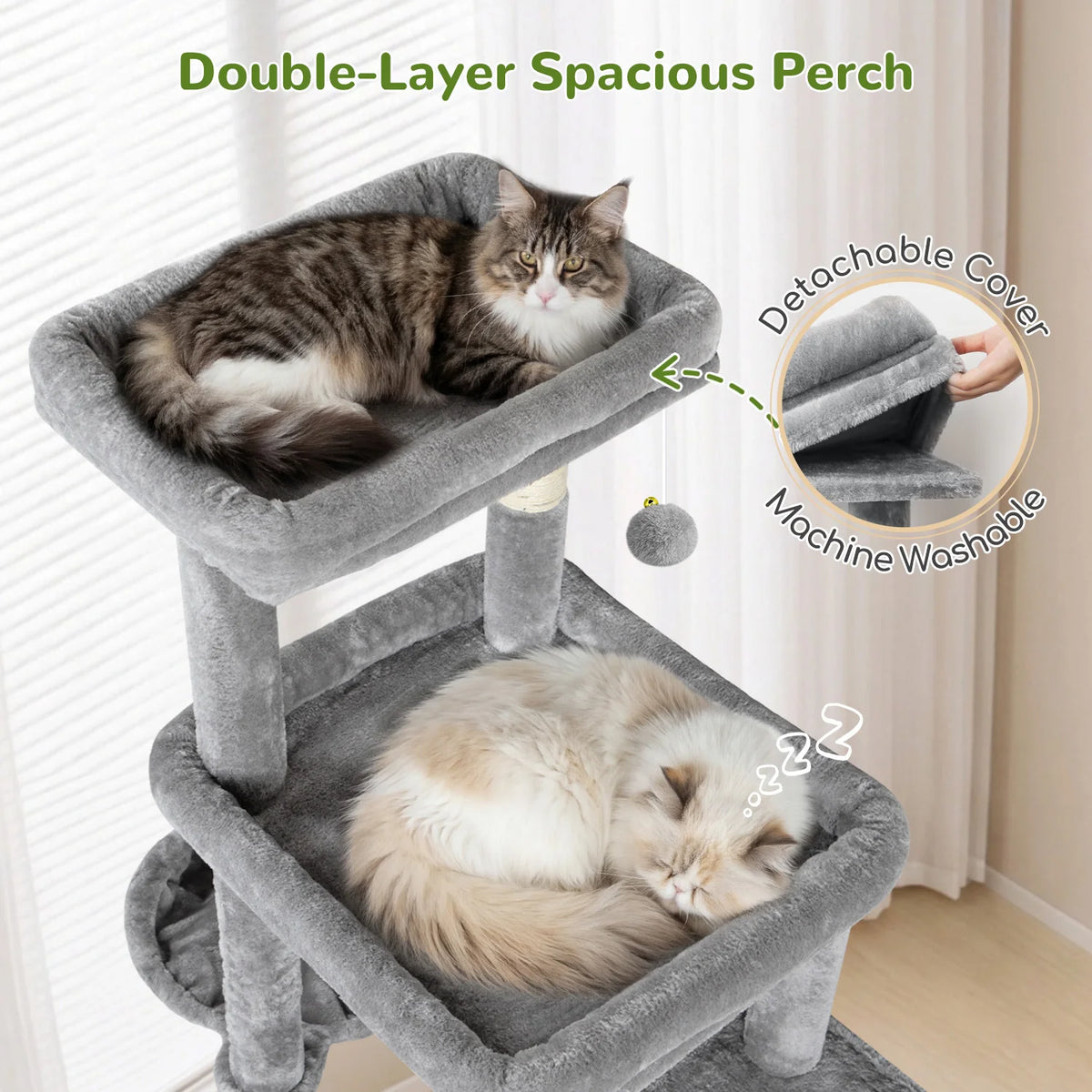 GLOBLAZER Heavy Duty Multi Level Cat Tree Condo For Cats