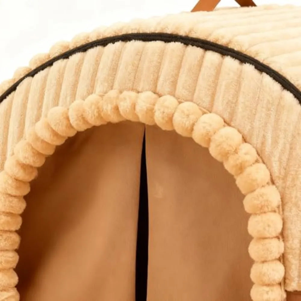 Washable Cat Cave Bed With Removable Plush Cushion