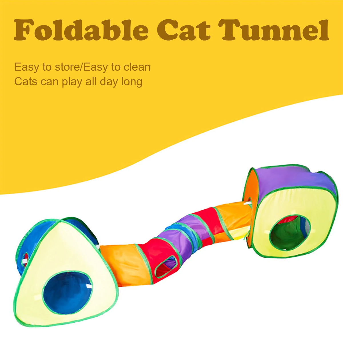 Interactive Collapsible Cat Tunnel And Play Cube Combo Set