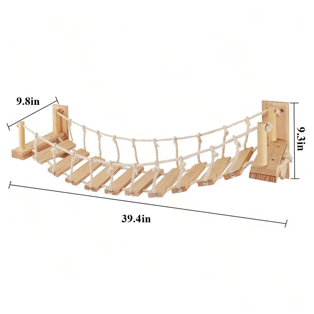 CWV Wall Mounted Cat Bridge With Sisal Climbing Steps