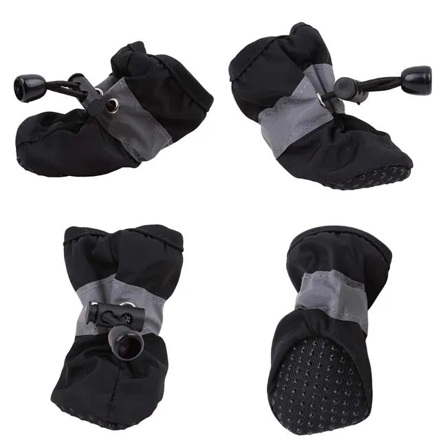 Waterproof Non Slip Dog Boots With Reflective Strips Soft Lining