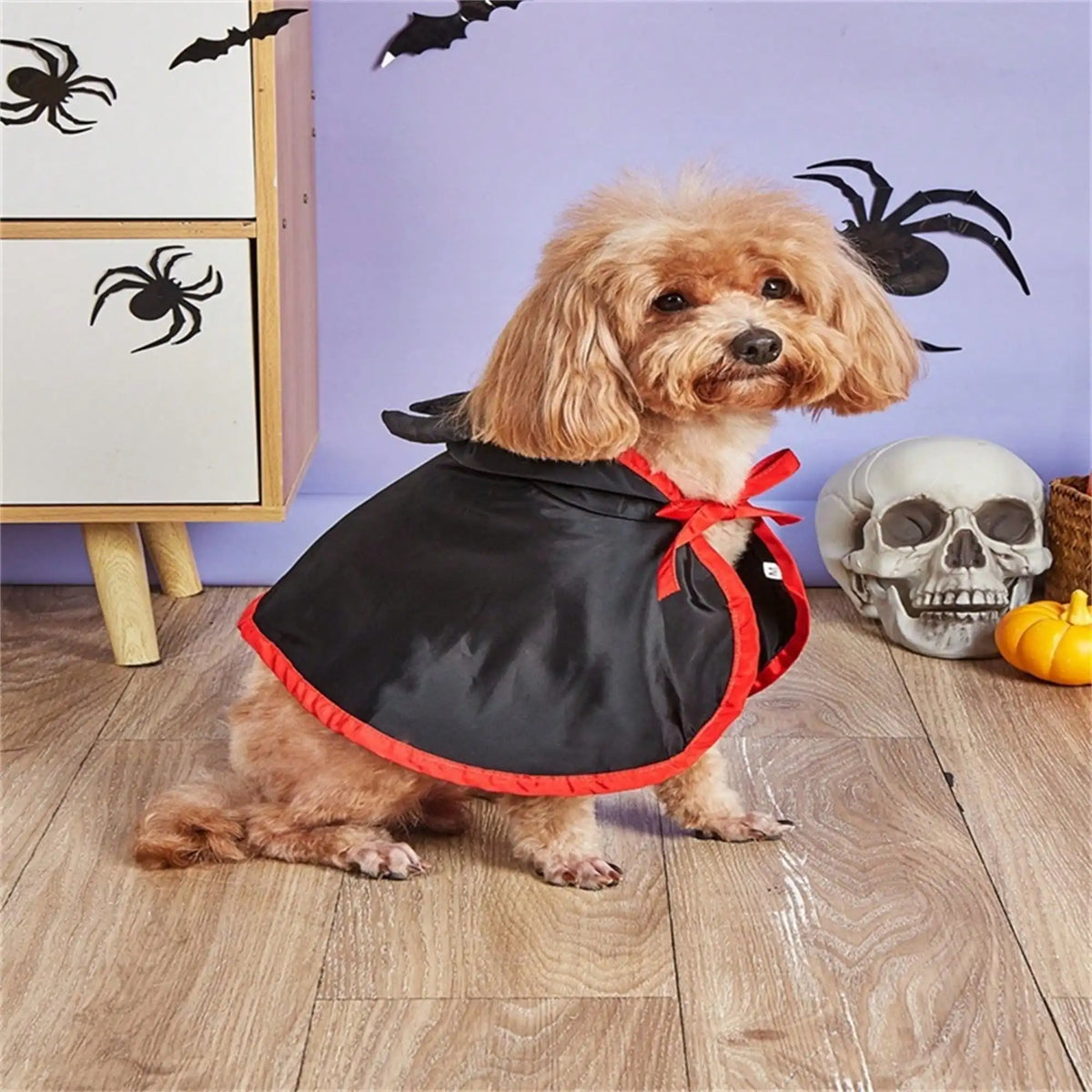 Halloween Dog Costume Cape And Devil Hat Headband For Pets