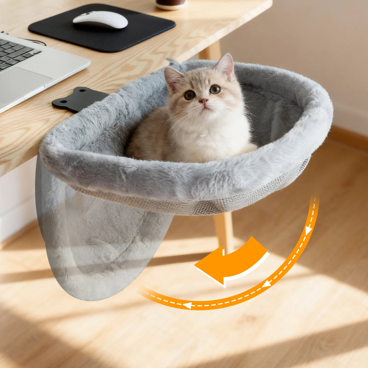 CWV Foldable Cat Desk Bed Space Saving Hammock Perch