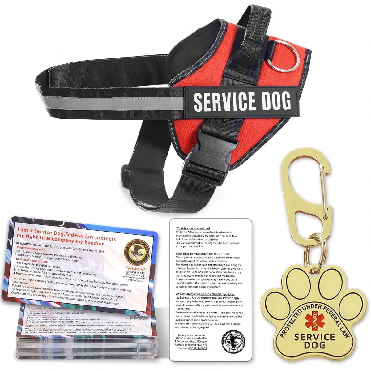 Service Animal Identification Vest With Information Cards