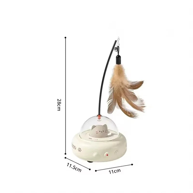 Automatic Interactive Cat Teaser Toy Self Playing Laser And Feather