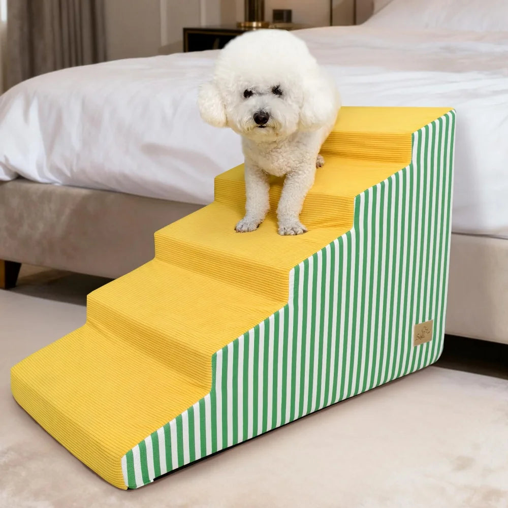 High Density Foam Dog Stairs With Washable Cover For Beds