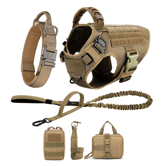 PetraVel Padded Quick Release Nylon Dog Harness And Leash Set