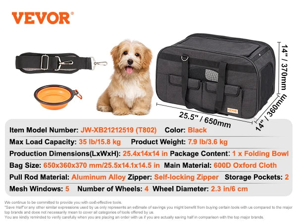 Breathable Pet Backpack Carrier With Wheels For Travel