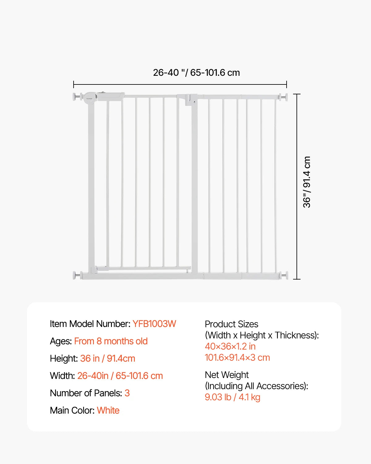 SucceBuy Walk Through Pressure Mount Child Pet Security Gate