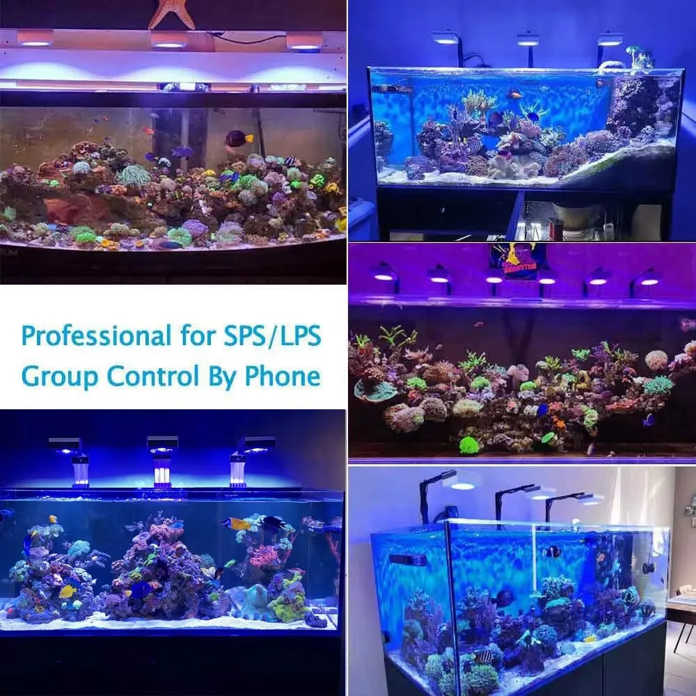PopBloom 100W WiFi Marine Reef Aquarium LED Full Spectrum Light