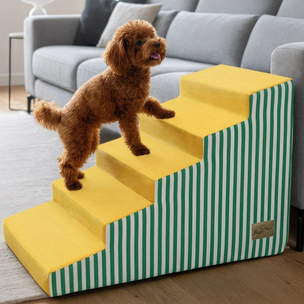 High Density Foam Dog Stairs With Washable Cover For Beds