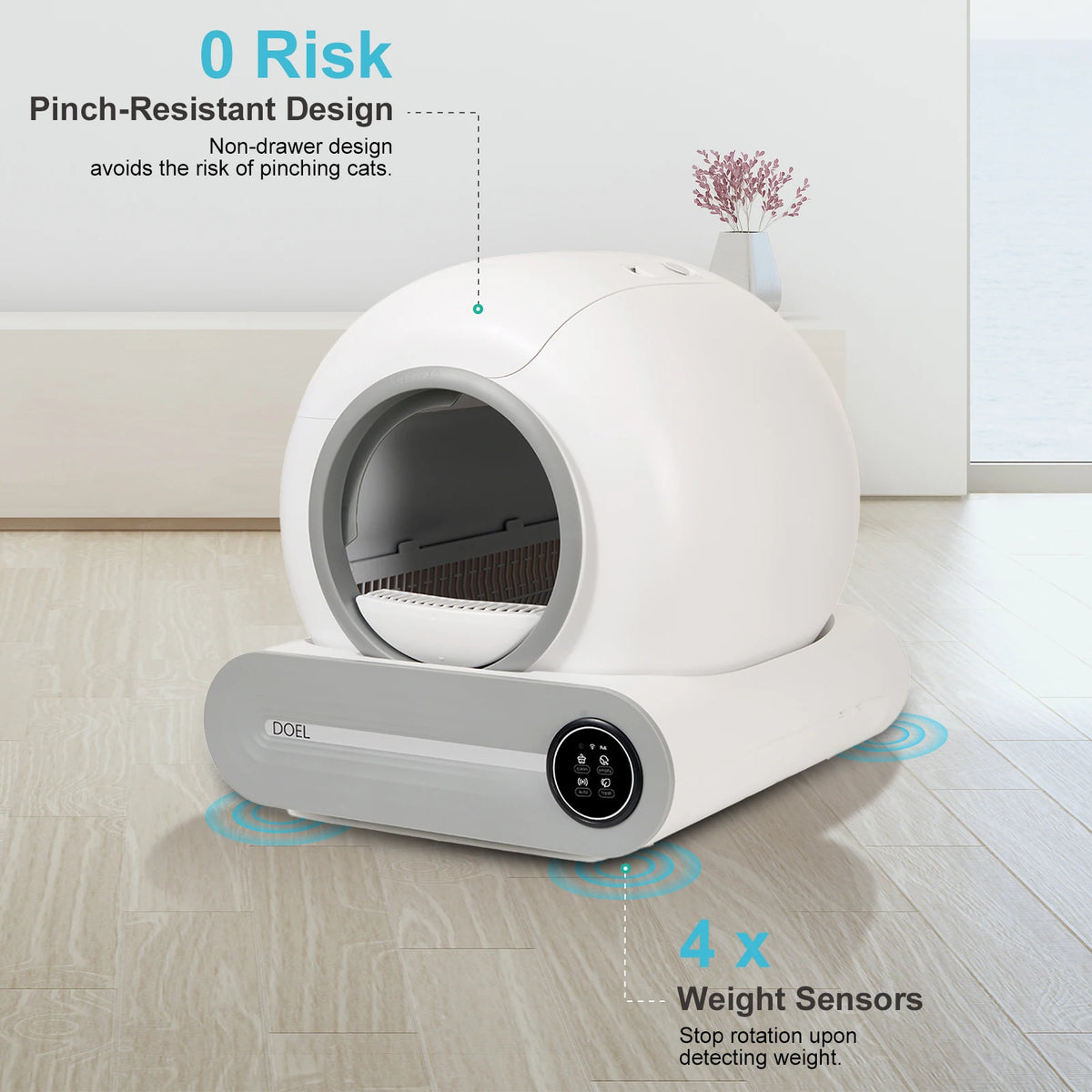 DOEL Automatic Self Cleaning Cat Litter Box With App