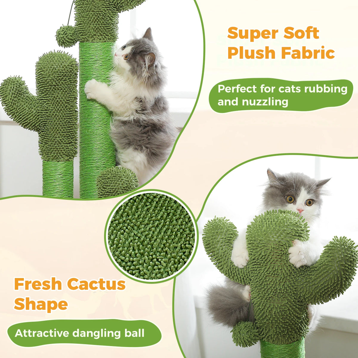 Pawz Road Three Sisal Cat Scratching Post With Interactive Ball