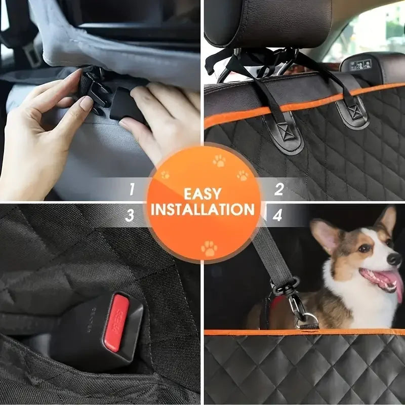 Premium Waterproof Dog Car Seat Cover With Nonslip Hammock Design
