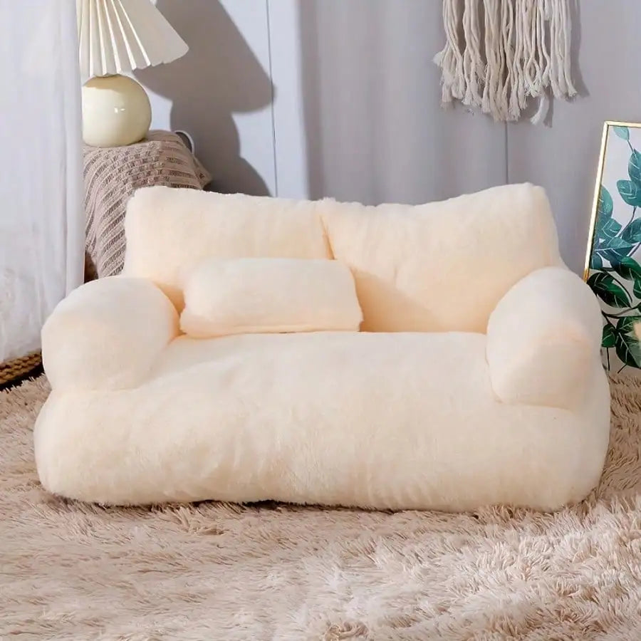 Plush Cat Sofa Bed Featuring Durable Support Frame