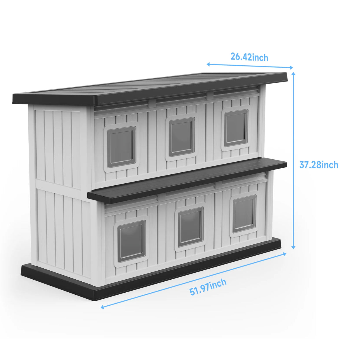 Two Level Weatherproof Resin Cat Shelter for Indoor Outdoor Use