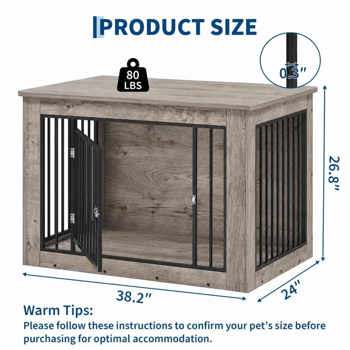 Dual Purpose Wooden Dog Crate And Stylish Side Table
