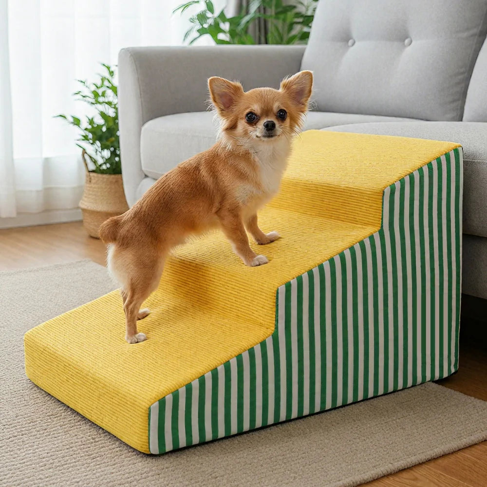 High Density Foam Dog Stairs With Washable Cover For Beds
