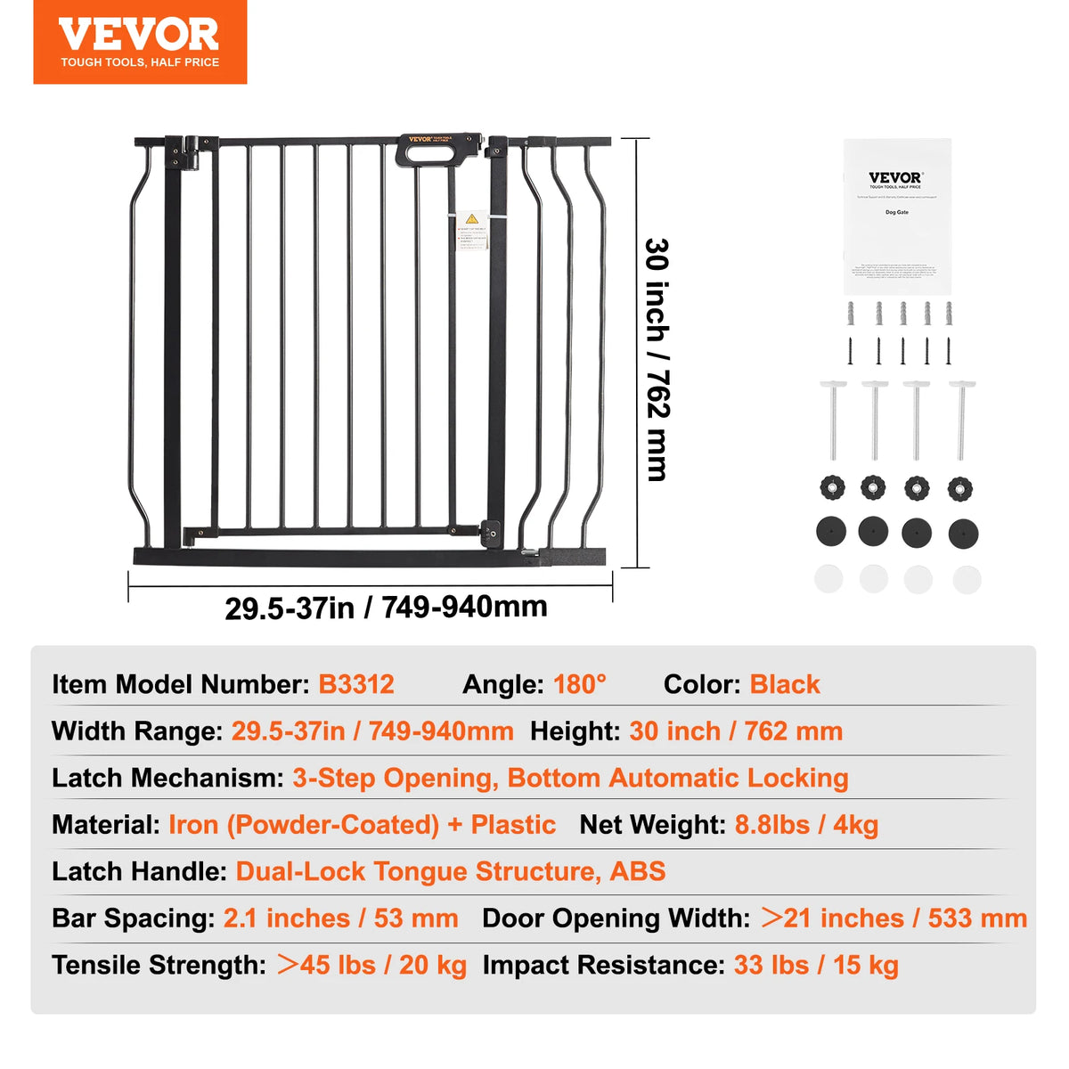 SucceBuy Walk Through Pressure Mount Child Pet Security Gate
