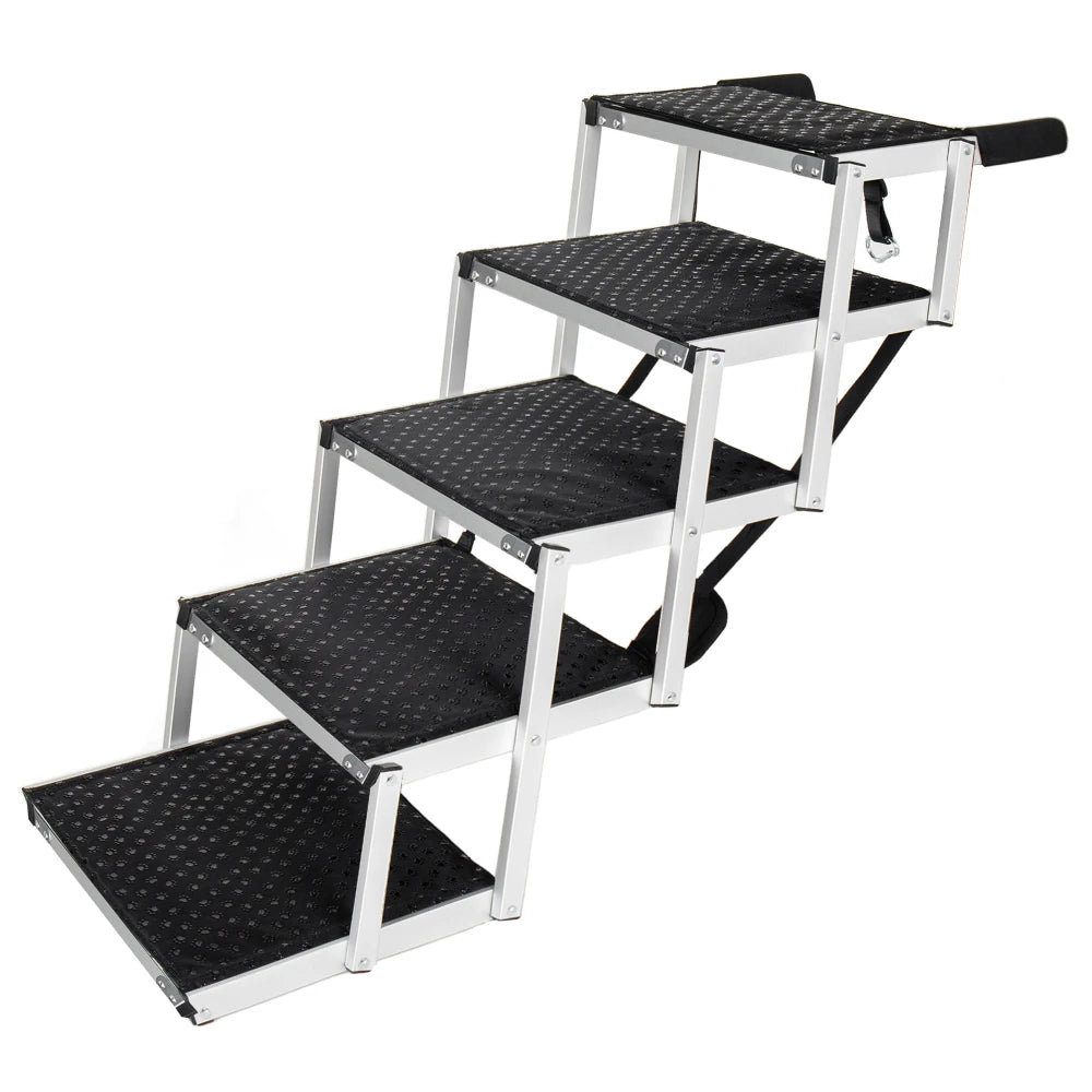 Foldable Non-Slip Dog Ramp Sturdy Reinforced 250lbs Load Pet Dog Stairs Lightweight Portable Ladder for Cars SUVs Trucks
