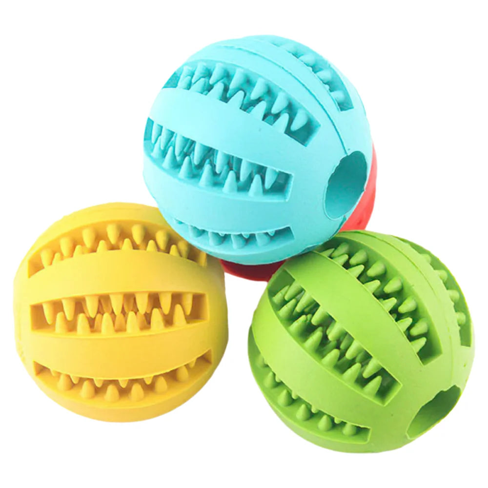 Durable Rubber Dog Toy Ball For Teething And Treat Dispensing