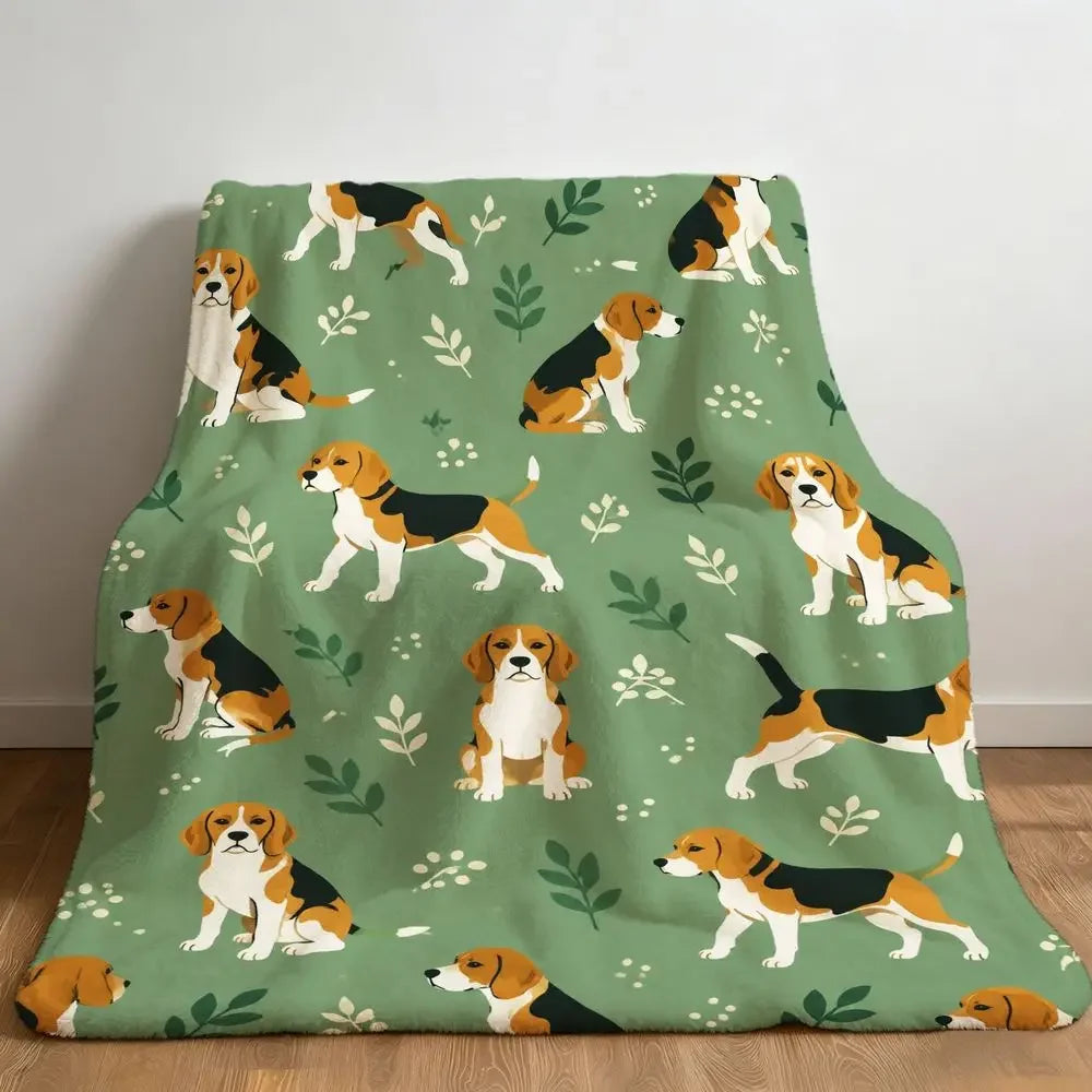 Premium Cozy Beagle Dog Fleece Throw Blanket and Sofa Bedspread