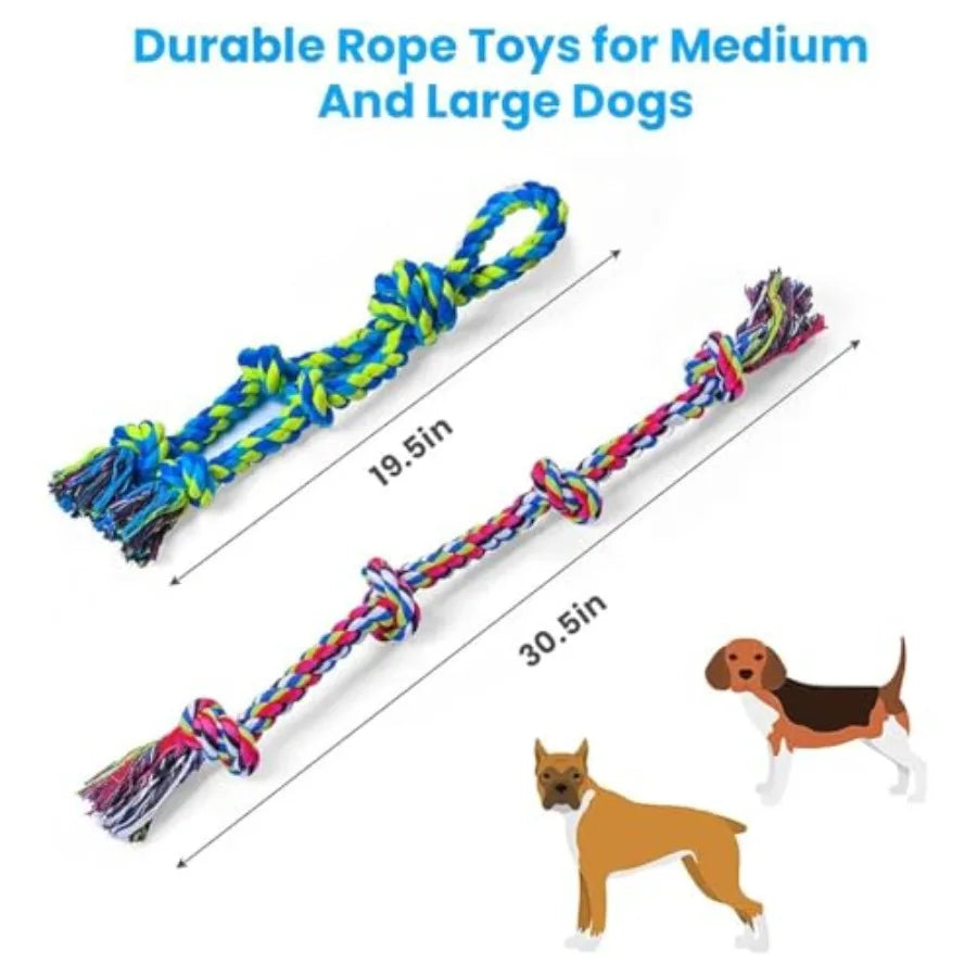 Durable Dog Rope Toy Aggressive Chewers Teeth Cleaning