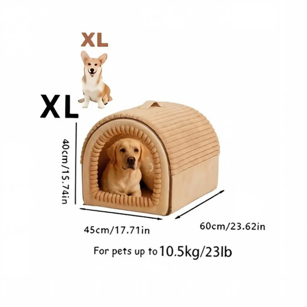 Washable Cat Cave Bed With Removable Plush Cushion