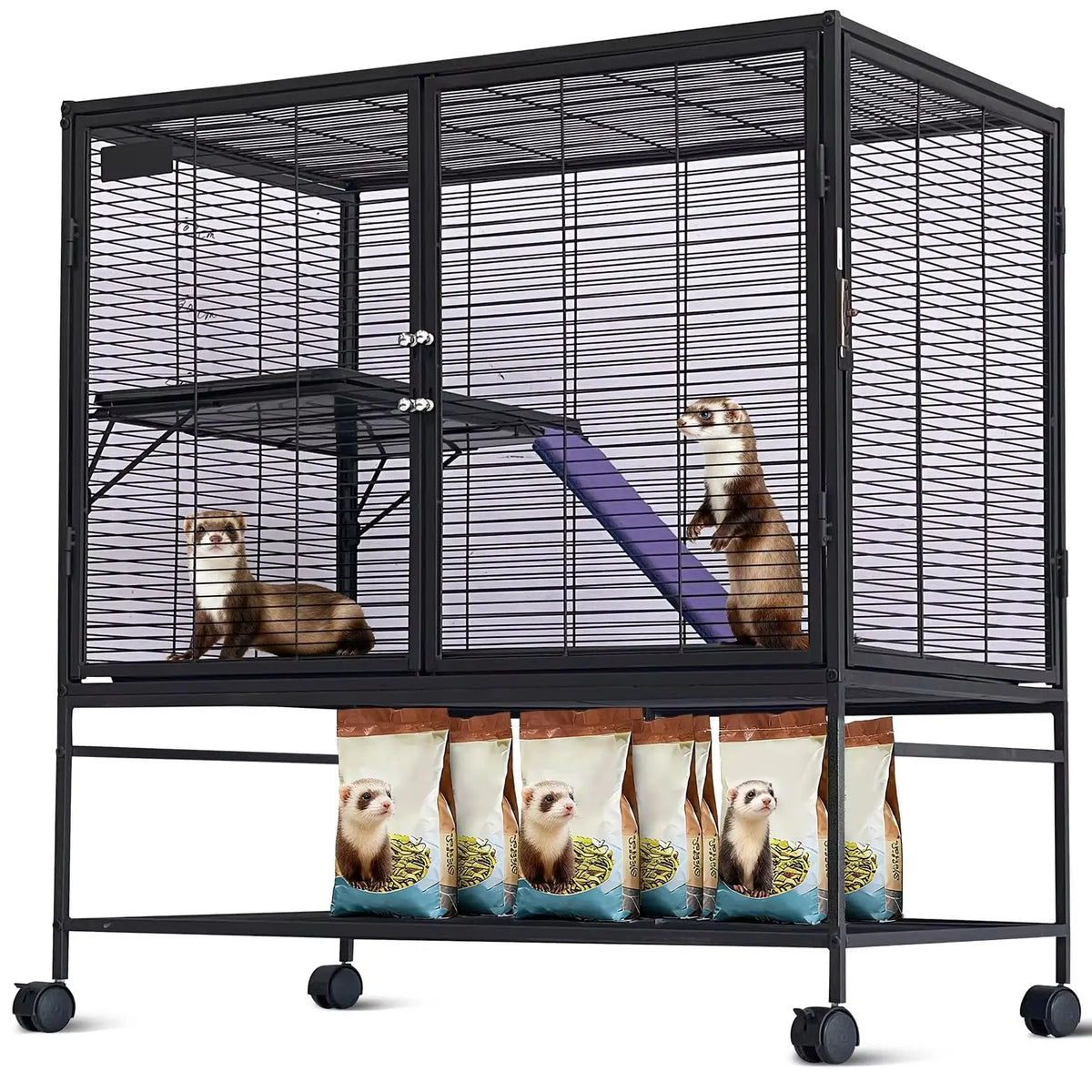 HiMISS Multi Level Small Animal Cage With Removable Tray