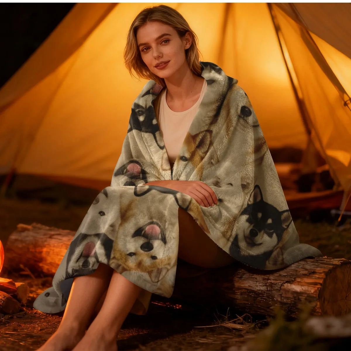 Cozy Shiba Inu Throw Blanket With Soft Flannel Dog Design