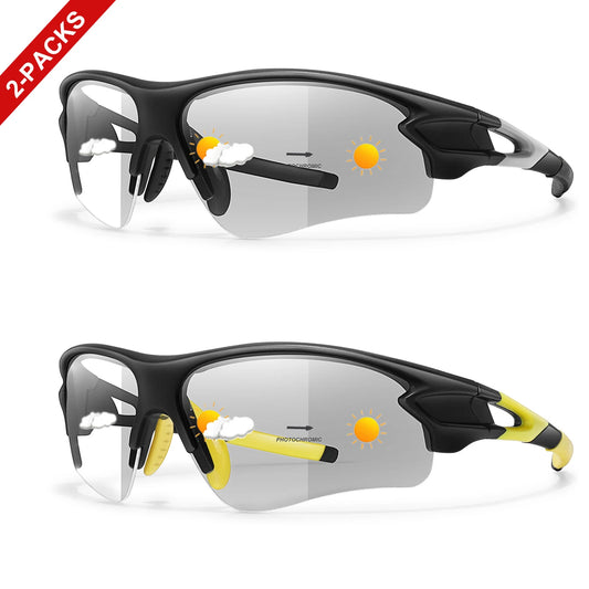Unisex Half Frame Photochromic Sunglasses For Cycling Running Hiking