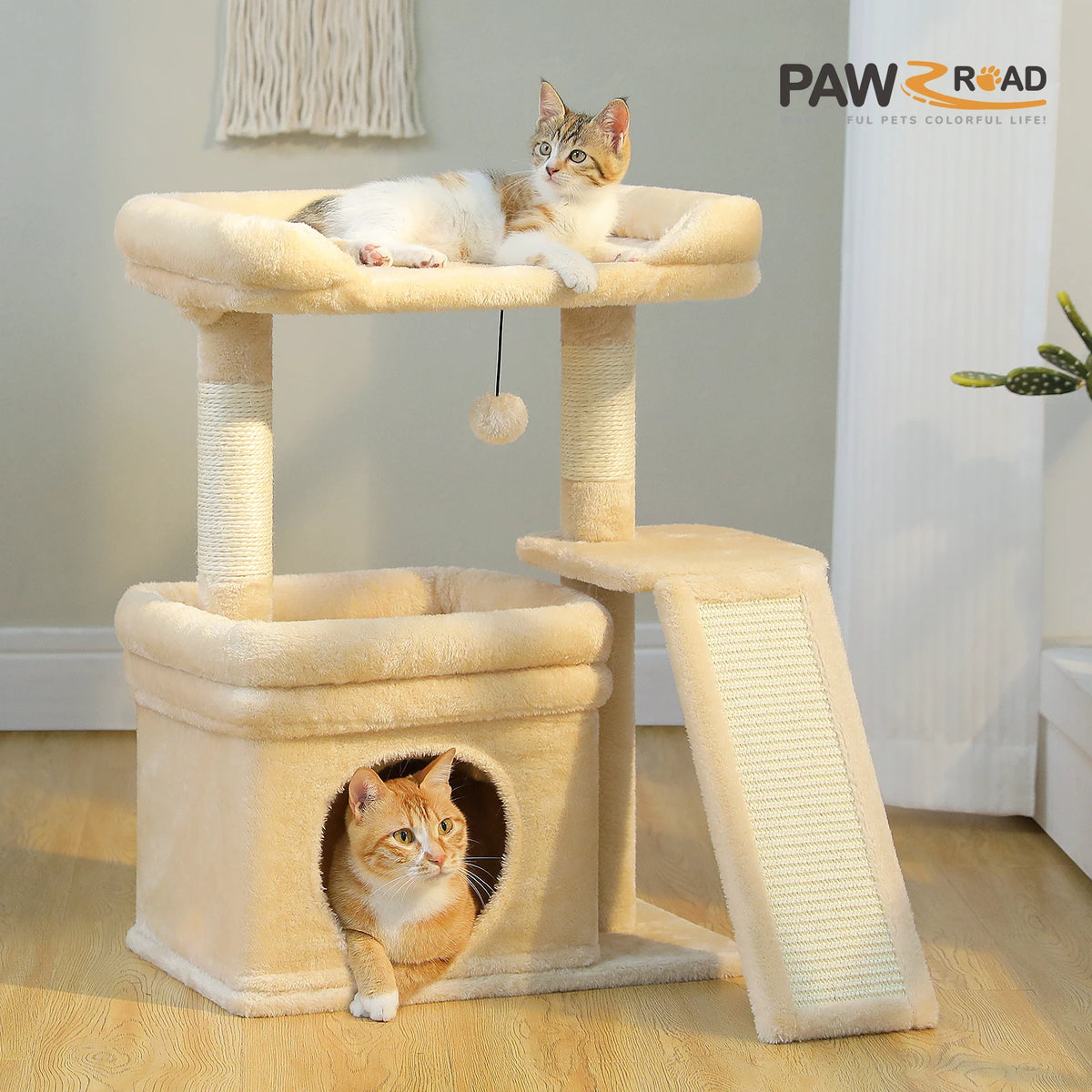 PAWZ Road Cat Tree With Sisal Scratching Post and Perch