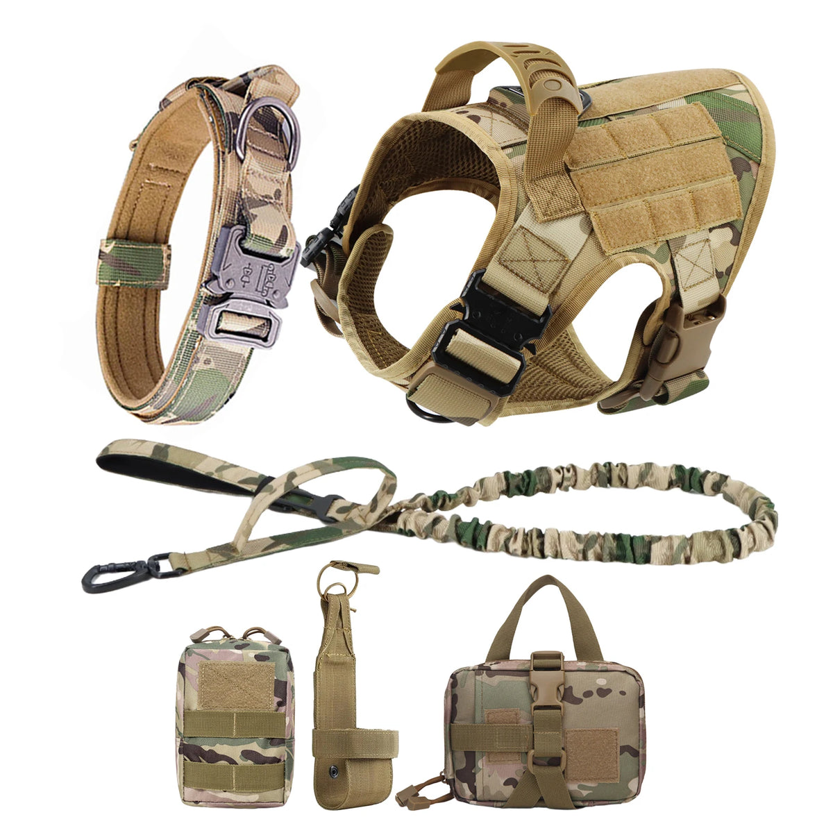 PetraVel Padded Quick Release Nylon Dog Harness And Leash Set