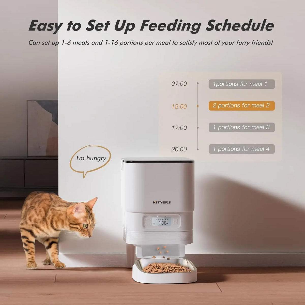 Nityers Automatic Pet Feeder With Stainless Steel Bowl
