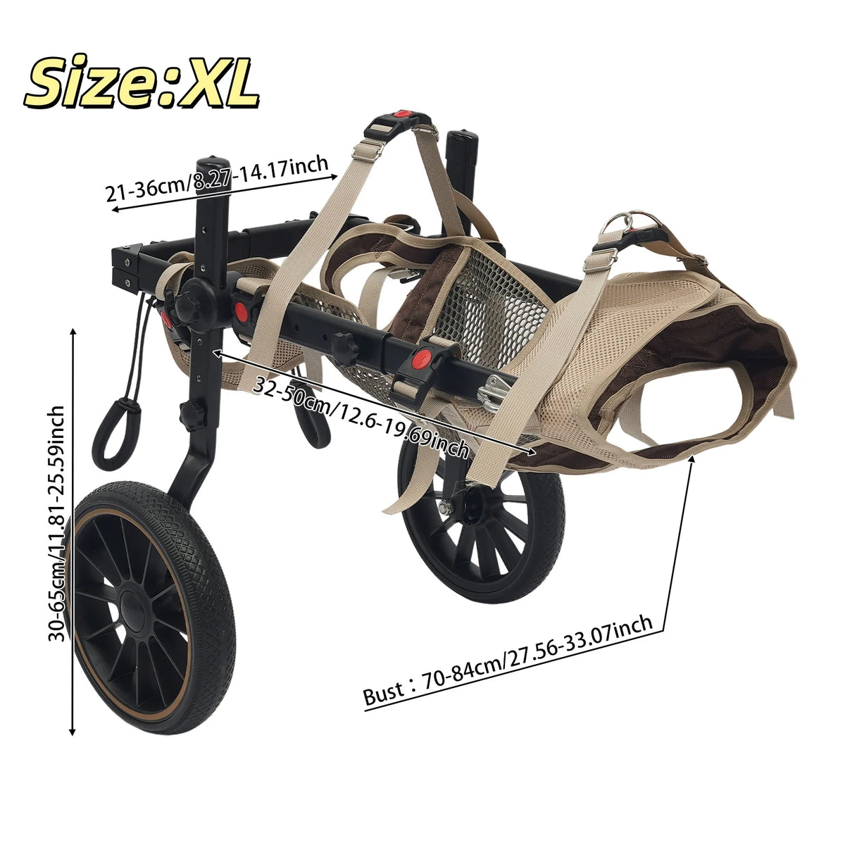 Bymaocar Adjustable Dog Wheelchair For Hind Leg Rehabilitation Support