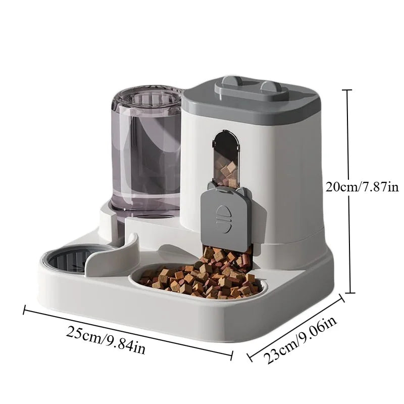 Automatic Pet Feeder With Spill Proof Bowl And Water Dispenser
