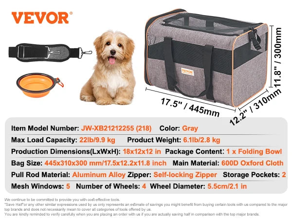 Breathable Pet Backpack Carrier With Wheels For Travel