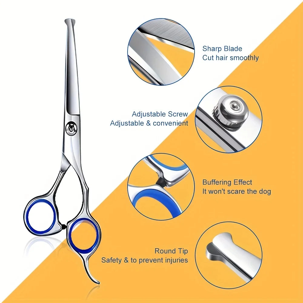Stainless Steel Titanium Coated Dog Grooming Scissors Set