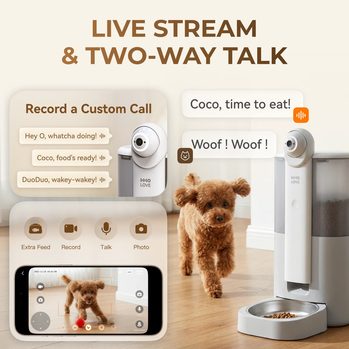 HHOLOVE Smart Pet Feeder With Camera And App Controlled Scheduling
