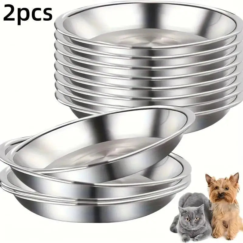 Low Profile Stainless Steel Cat Bowl For Pet Feeding