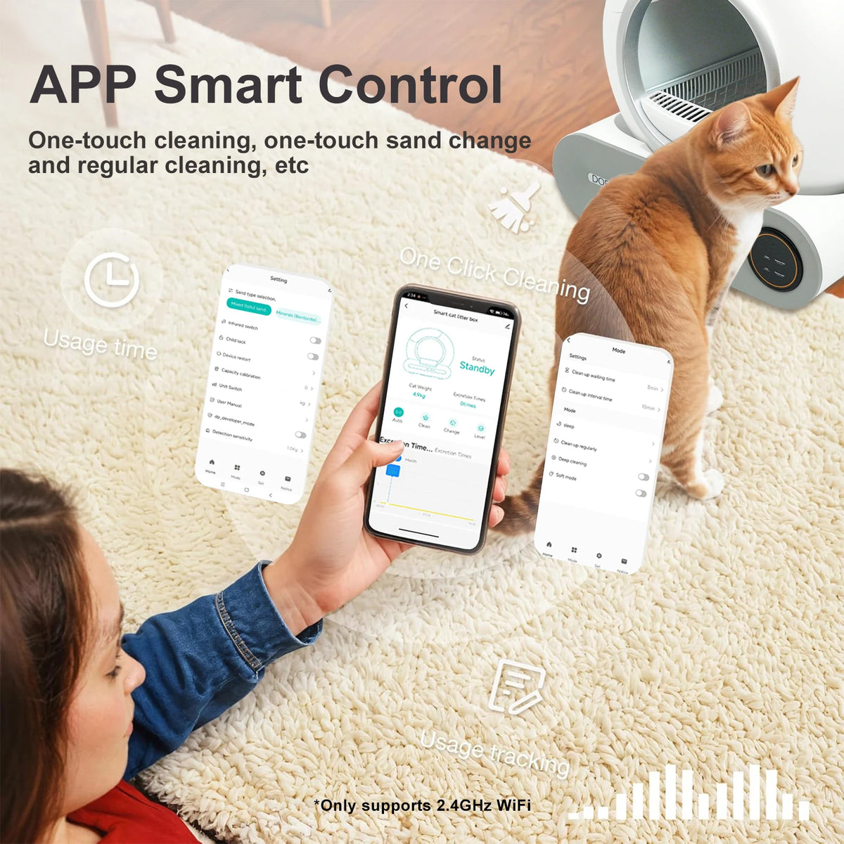 DOEL Automatic Self Cleaning Cat Litter Box With App