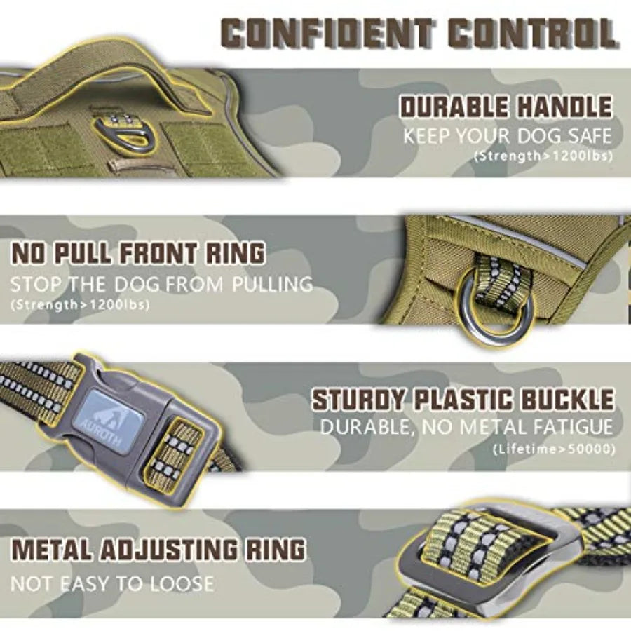 Tactical No Pull Dog Harness Reflective K9 Training Vest for Control