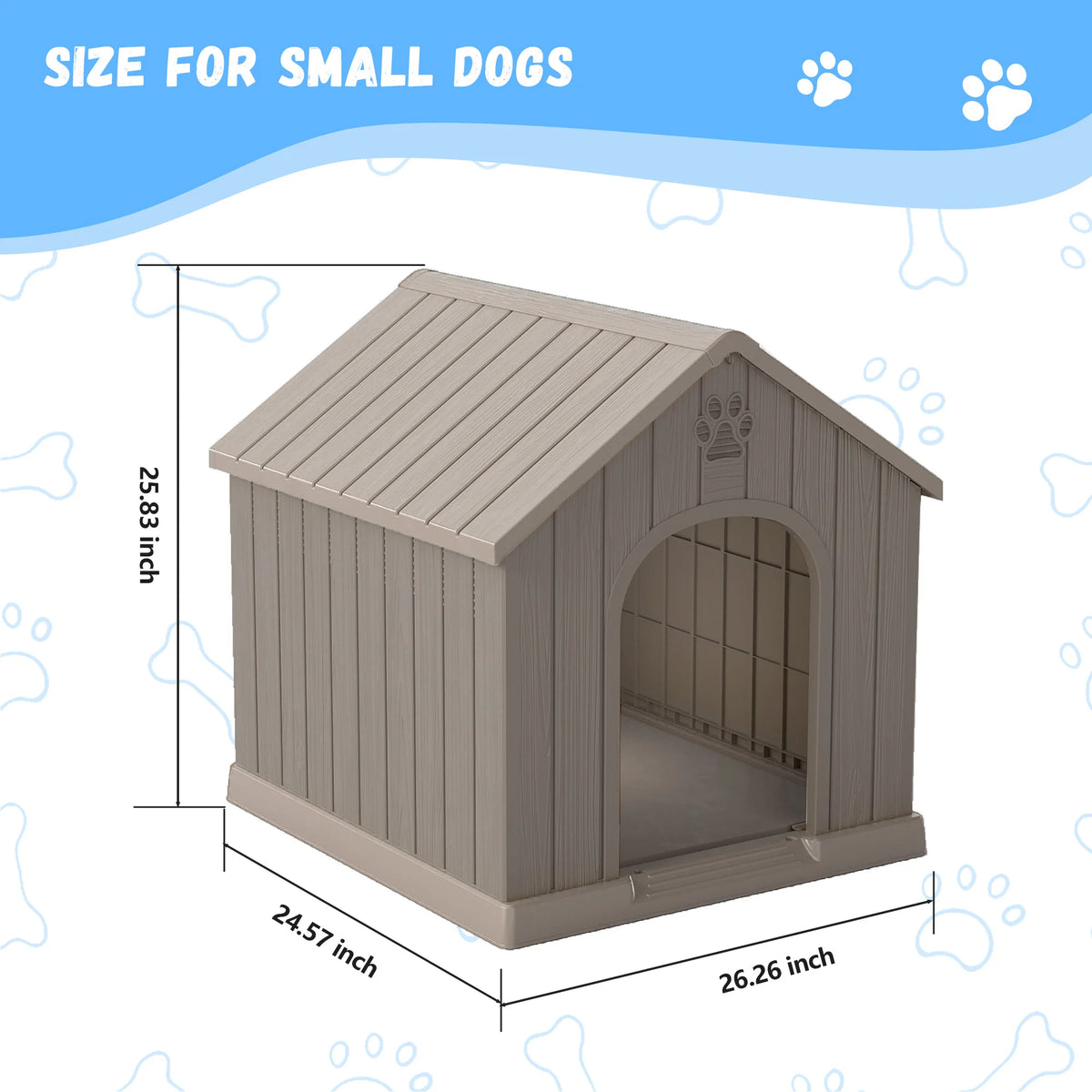 Outdoor Waterproof Ventilated Plastic Dog House For Small Dogs