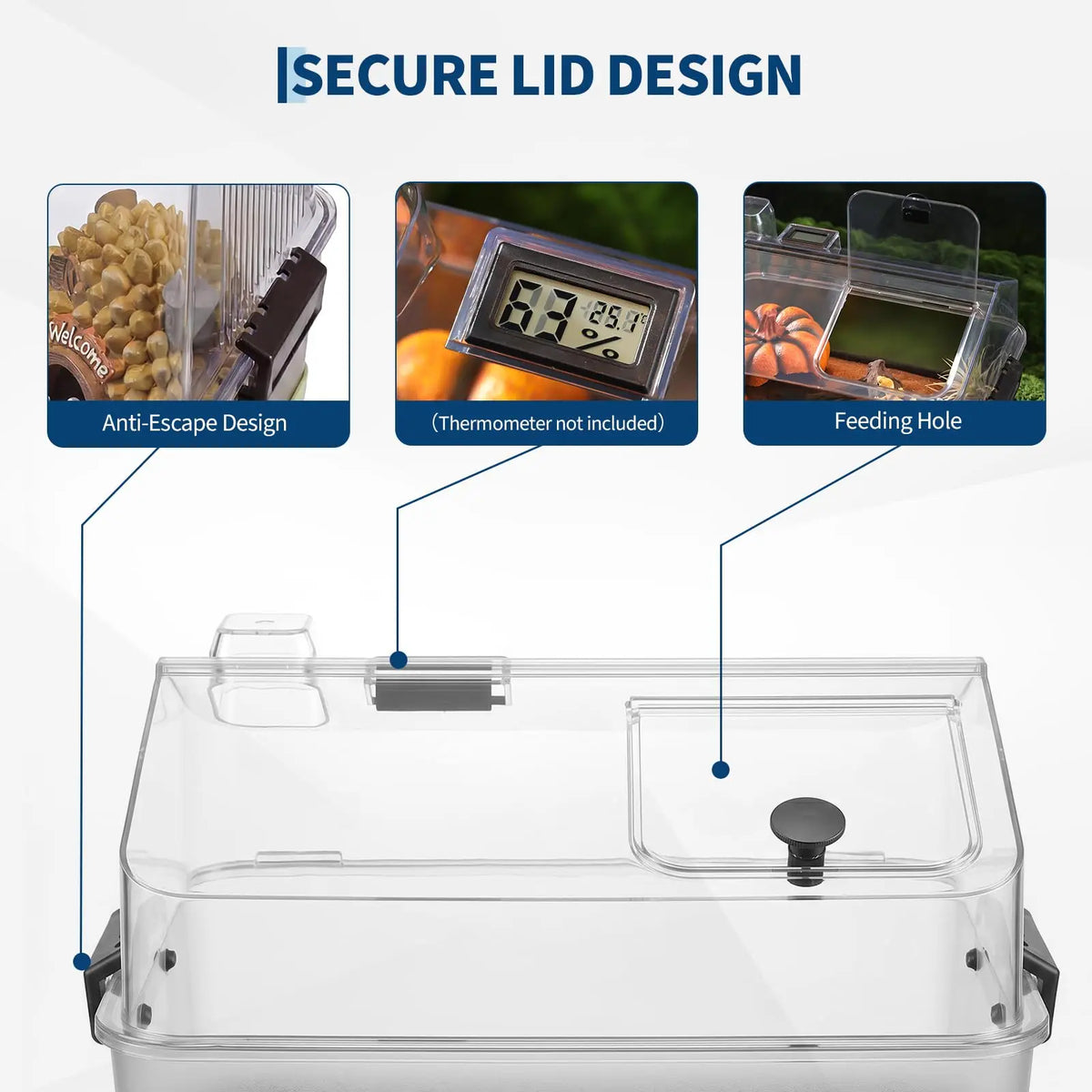 HiMiss Reptile Terrarium Kit With Lid Heating Pad And Accessories