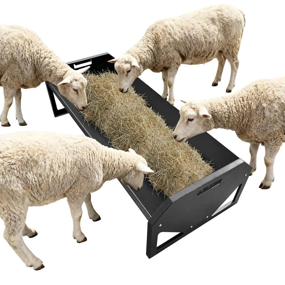 HiMISS Durable Galvanized Steel Livestock Hay Trough
