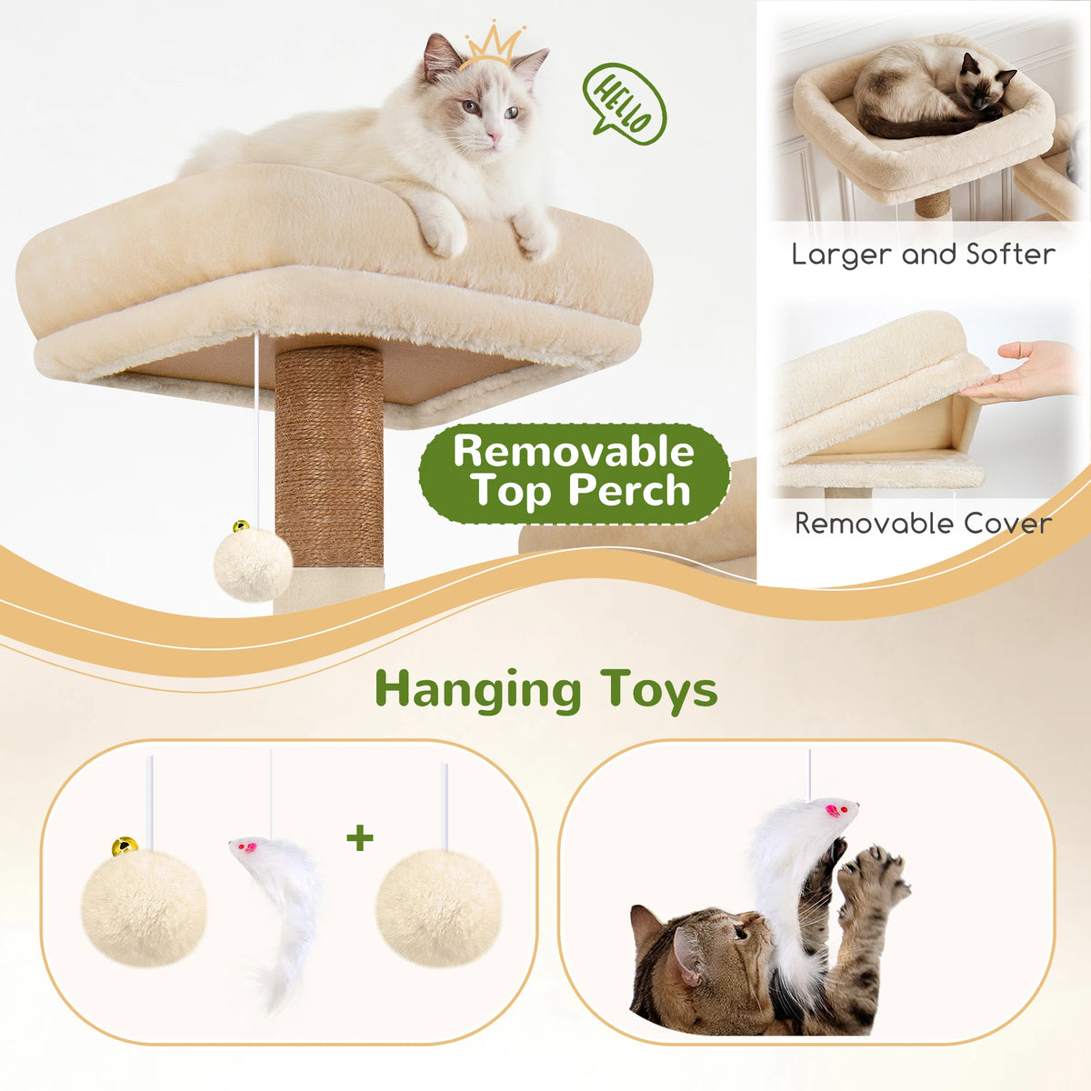 Globlazer Multi Level Cat Tree With Hammocks And Scratching Posts