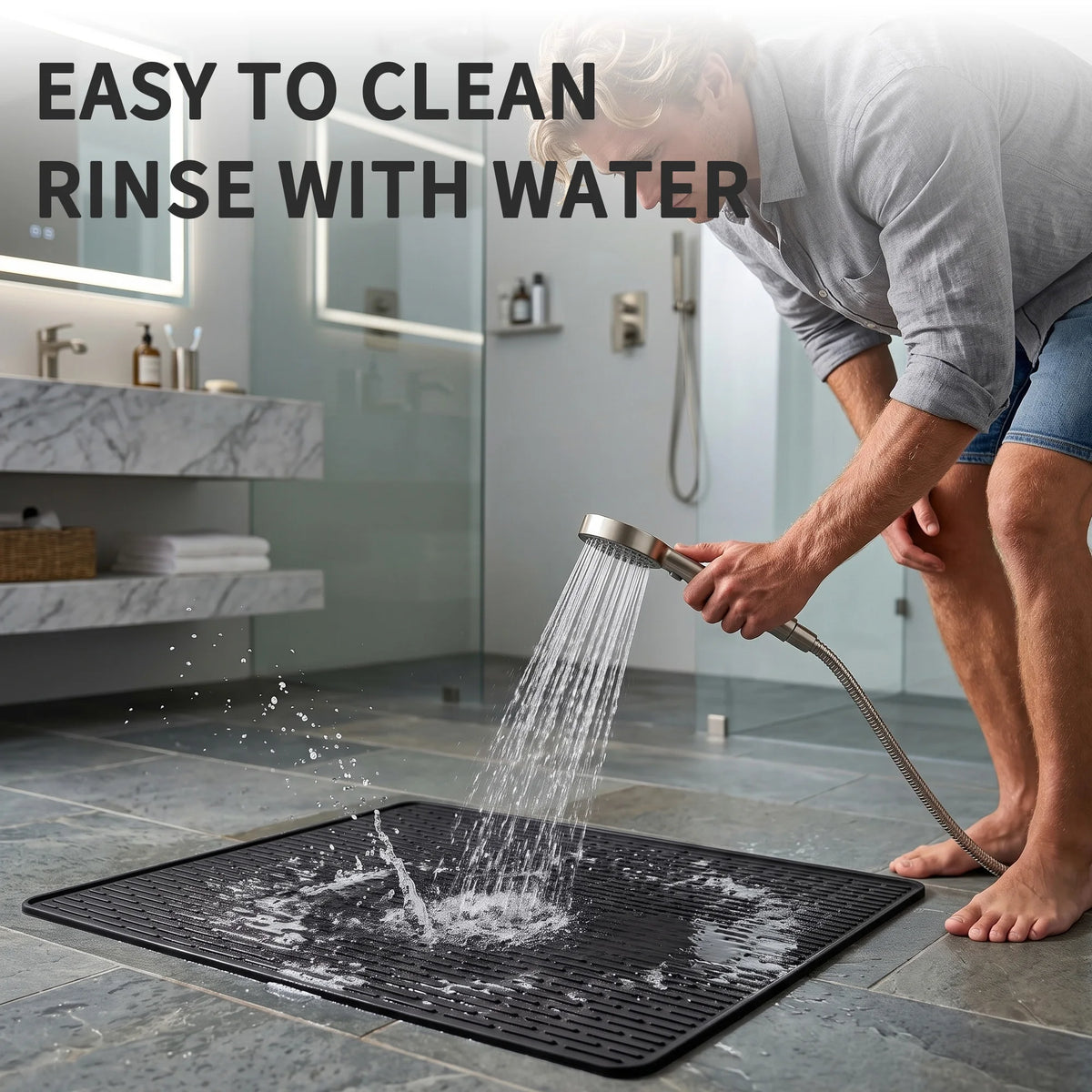 Silicone Cat Litter Mat, Non Slip Waterproof Kitty Litter Trapping Mat for Cat Litter Box, Easy Clean Pet Feeding Mat for Dogs Cats Rabbits