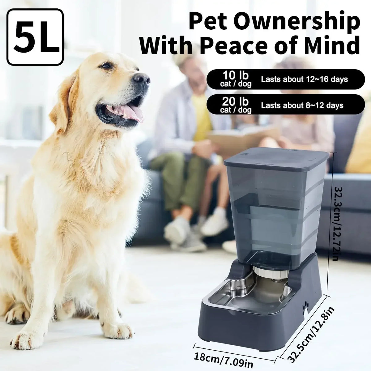 Meikuler Pet Feeder With Water Dispenser for Dogs and Cats